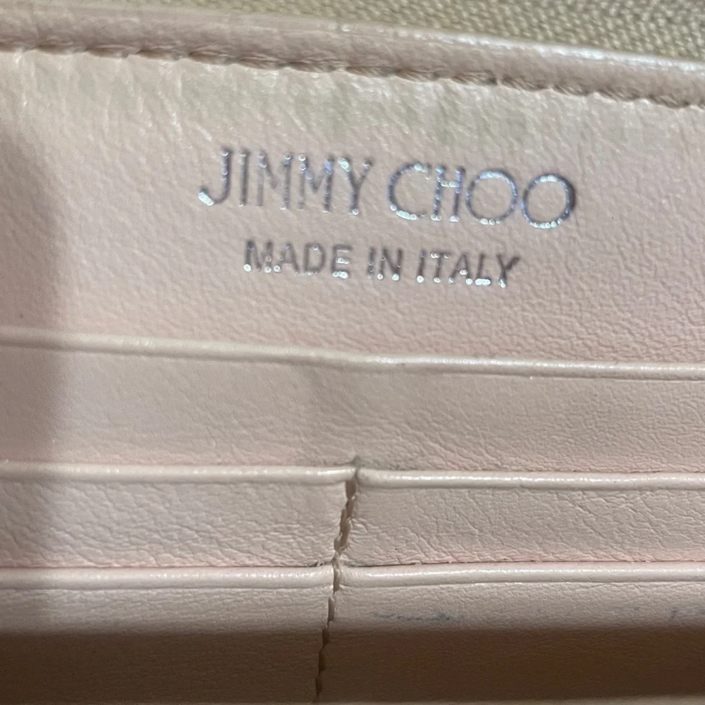 Jimmy Choo Studded Peach Leather Wallet